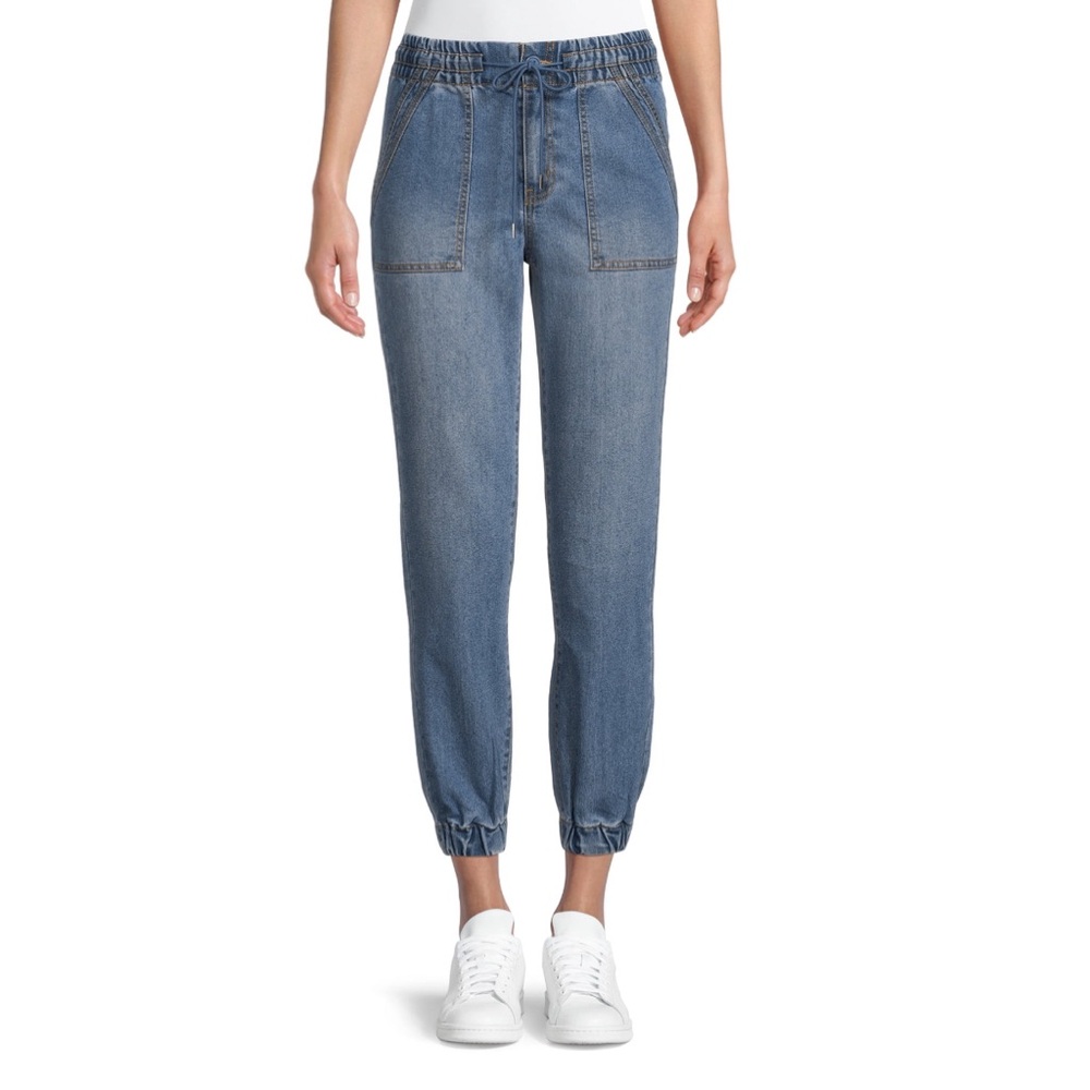 No Boundaries Juniors Small High Rise Light Wash Utility Joggers NWT